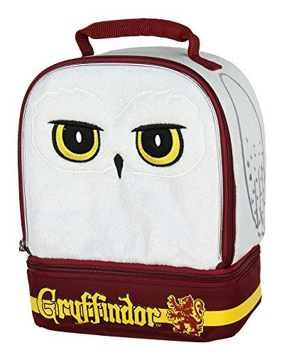 AI ACCESSORY INNOVATIONS Harry Potter Hedwig the Owl Gryffindor House Dual Compartment Insulated Lunch Box Tote Bag 10" | Backpacks4Less