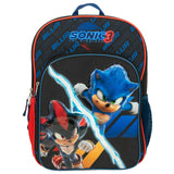 AI ACCESSORY INNOVATIONS Sonic The Hedgehog 3 Movie Backpack for Boys & Girls, Bookbag featuring Sonic & Shadow, Schoolbag with Adjustable Shoulder Straps & Padded Back,16 Inch
