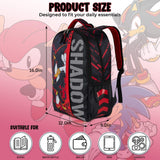 AI ACCESSORY INNOVATIONS Sonic The Hedgehog Backpack for Boys & Girls, Shadow 16 Inch Schoolbag with Reflective Ink, Black