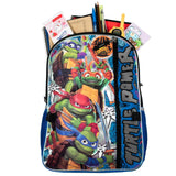 AI ACCESSORY INNOVATIONS Teenage Mutant Ninja Turtles 5 PC Backpack Set, Raphael, Leonardo, Donatello, & Michelangelo 16” School Bag, TMNT Bookbag, Blue