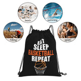 AIMASTZ Eat Sleep Basketball Repeat Unisex Drawstring Backpack Bag Sport Gym Swim Travel Sackpack