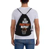 AIMASTZ Eat Sleep Basketball Repeat Unisex Drawstring Backpack Bag Sport Gym Swim Travel Sackpack