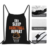 AIMASTZ Eat Sleep Basketball Repeat Unisex Drawstring Backpack Bag Sport Gym Swim Travel Sackpack