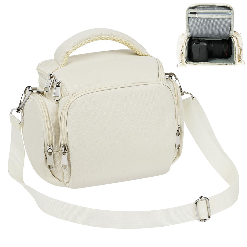Ainiv DSLR Camera Bag, Waterproof Anti - Shock SLR Camera Case, Large Adjustable Shoulder Strap Camera Backpack, Portable Crossbody Single Shoulder Backpacks Compatible with Canon, Sony, Nikon, Beige