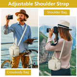 Ainiv DSLR Camera Bag, Waterproof Anti - Shock SLR Camera Case, Large Adjustable Shoulder Strap Camera Backpack, Portable Crossbody Single Shoulder Backpacks Compatible with Canon, Sony, Nikon, Beige