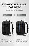 AirVault Vacuum Seal Travel Backpack 60L with Expandable HyperSeal Air Compression Vacuum System Water Resistant TSA Lock (Vacuum Pump Included, Black, 60L)