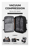 AirVault Vacuum Seal Travel Backpack 60L with Expandable HyperSeal Air Compression Vacuum System Water Resistant TSA Lock (Vacuum Pump Included, Black, 60L)