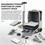 Airwheel SE3SX Smart Riding Electric Luggage, Carry on suitcase, New Upgraded Lightweight Model with TSA Lock, USB Charging for Effortless Travel (matte black)