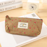 AKIRO Pencil Case, Cute Floral Flower Canvas Zipper Pencil Cases Lovely Fabric Flower Tree Pen Bags Supplies 4 Pcs