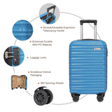 Aklsvion Luggage Set 3 Piece Luggage Set ABS hardshell Spinner Wheels Luggage Carry on Suitcase with Weekender bag & Toiletry bag（Skyblue）