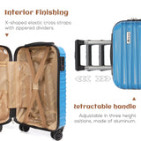 Aklsvion Luggage Set 3 Piece Luggage Set ABS hardshell Spinner Wheels Luggage Carry on Suitcase with Weekender bag & Toiletry bag（Skyblue）