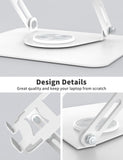 ALASHI Laptop Stand for Desk with 360° Rotating Base, Multi - Angle Adjustable Laptop Stands, Foldable Laptop Riser Compatible with 10 to 15.6 Inches PC Computer, White