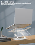 ALASHI Laptop Stand for Desk with 360° Rotating Base, Multi - Angle Adjustable Laptop Stands, Foldable Laptop Riser Compatible with 10 to 15.6 Inches PC Computer, White