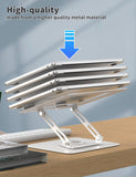 ALASHI Laptop Stand for Desk with 360° Rotating Base, Multi - Angle Adjustable Laptop Stands, Foldable Laptop Riser Compatible with 10 to 15.6 Inches PC Computer, White