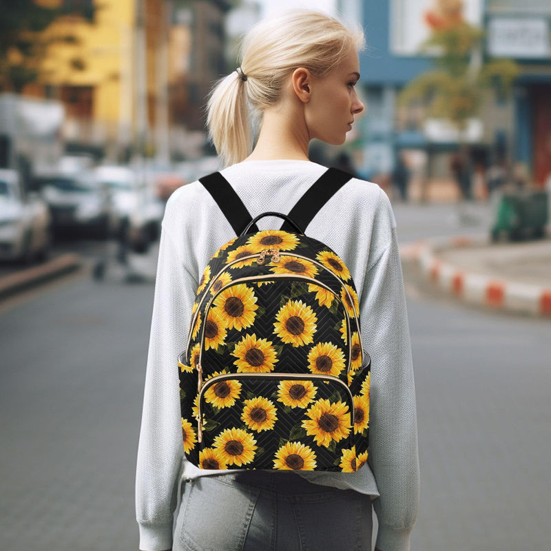 ALAZA Beautiful Sunflower Women Backpack Purse Ladies Fashion Shoulder Bag Daypack Travel Bag 7.5L