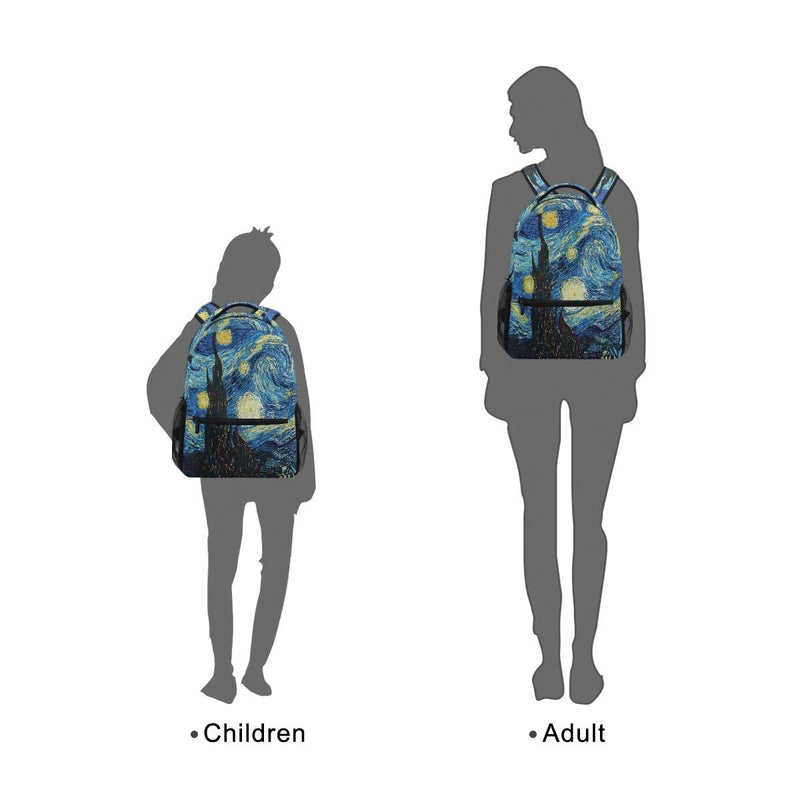 ALAZA Galaxy Starry Night Sky Van Gogh Large Backpack Personalized Laptop iPad Tablet Travel School Bag with Multiple Pockets