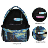 ALAZA Galaxy Starry Night Sky Van Gogh Large Backpack Personalized Laptop iPad Tablet Travel School Bag with Multiple Pockets