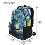 ALAZA Galaxy Starry Night Sky Van Gogh Large Backpack Personalized Laptop iPad Tablet Travel School Bag with Multiple Pockets