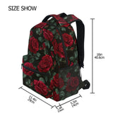 ALAZA Red Rose Flower Floral Large Backpack for Women Girls kids School Personalized Laptop iPad Tablet Travel School Bag with Multiple Pockets