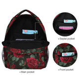 ALAZA Red Rose Flower Floral Large Backpack for Women Girls kids School Personalized Laptop iPad Tablet Travel School Bag with Multiple Pockets