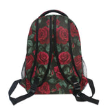 ALAZA Red Rose Flower Floral Large Backpack for Women Girls kids School Personalized Laptop iPad Tablet Travel School Bag with Multiple Pockets