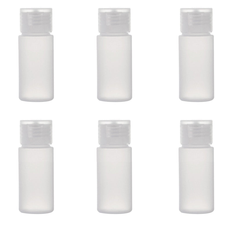 ALINK Travel Size Plastic Empty Toiletry Bottles, 30ml (1 oz) Pack of 6 Liquid Containers with Labels