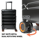 All Aluminum Carry On Luggage 22x14x9 Airline Approved, Zipperless Carry On Suitcase Hard Shell Carry On Luggage with Spinner Wheels, Black 3 - Piece with14in Hand Tote Suitcase,Eco - friendly tote bag