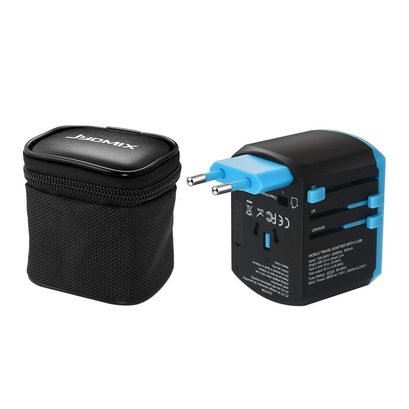 All in One Universal USB Travel Power Adapter with 3 USB Port and Type - C International Wall Charger Worldwide AC Power Plug 8 Pin AC Socket for Multi - Nation Travel UK, EU, AU, Asia