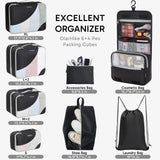 ALL INCLUDED 10 Set Durable Packing Cubes for Suitcases,OlarHike Essentials for Travel,UPGRADED Anti - Tear Stitching, NEW Improved Luggage Packing Organizers for Travel Accessories (Black)