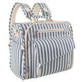 ALLCAMP Diaper Backpack, Waterproof Large Capacity Baby Bag, Multi - Function Nappy Bag with Stroller Hooks, Convertible Tote (Blue Stripe)
