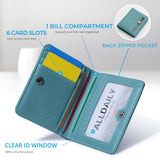 Alldaily Small RFID Wallet for Women Slim Compact Bifold Pocket Ladies Travel Mini Purse (Purist Blue)