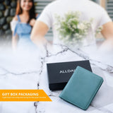 Alldaily Small RFID Wallet for Women Slim Compact Bifold Pocket Ladies Travel Mini Purse (Purist Blue)