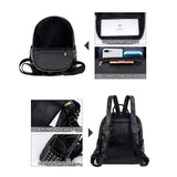 Alovhad Pu Leather Mini Backpack For Women Purse Cute Daypack Bag Fashion Shoulder Bag (A - Small Black)