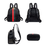 Alovhad Pu Leather Mini Backpack For Women Purse Cute Daypack Bag Fashion Shoulder Bag (A - Small Black)