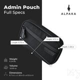 ALPAKA Admin Pouch - Convenient Zippered Memory for Electronics, Cables and Compact Tool Sets - Use as Daily Emergency Kit - Weather Proof Black X - Pac VX42 Fabric