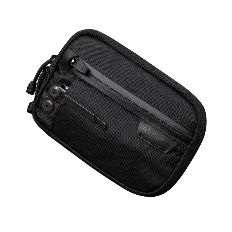 ALPAKA Admin Pouch Pro - EDC Organizer - Small Tool Pouch with Smooth Zipper, Weatherproof X - Pac Fabric, Electronics Storage for Travel - Black X - Pac X42 Material