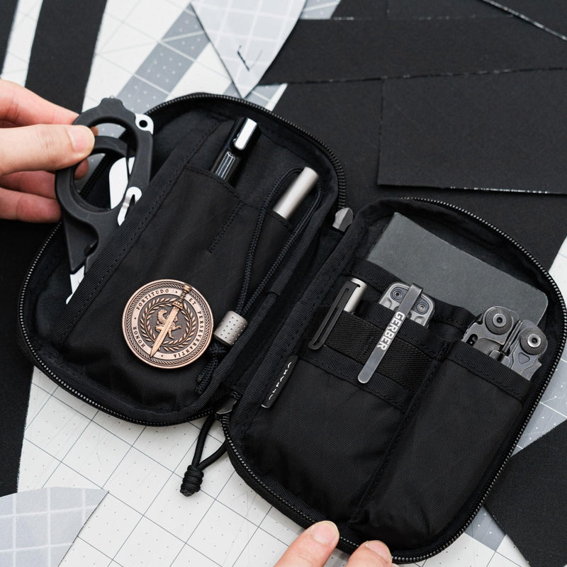 ALPAKA Admin Pouch Pro - EDC Organizer - Small Tool Pouch with Smooth Zipper, Weatherproof X - Pac Fabric, Electronics Storage for Travel - Black X - Pac X42 Material