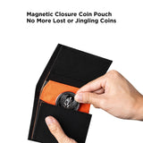 ALPAKA Ark Bifold Coin Wallet Mens Minimalist RFID Blocking Front Pocket Wallet with Magnetic Coin Pouch - Holds 5 Cards Plus Cash - Black Axogrid 210D