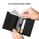 ALPAKA Ark Bifold Coin Wallet Mens Minimalist RFID Blocking Front Pocket Wallet with Magnetic Coin Pouch - Holds 5 Cards Plus Cash - Black Axogrid 210D