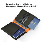 ALPAKA ARK Bifold Passport Wallet - Passport Holder with X - Pac VX21 Weatherproof Fabric, UV Proof, Passport Slot, 3 Card, Cash, Travle Documents Slots for Men Family Travel Journeys (Green)