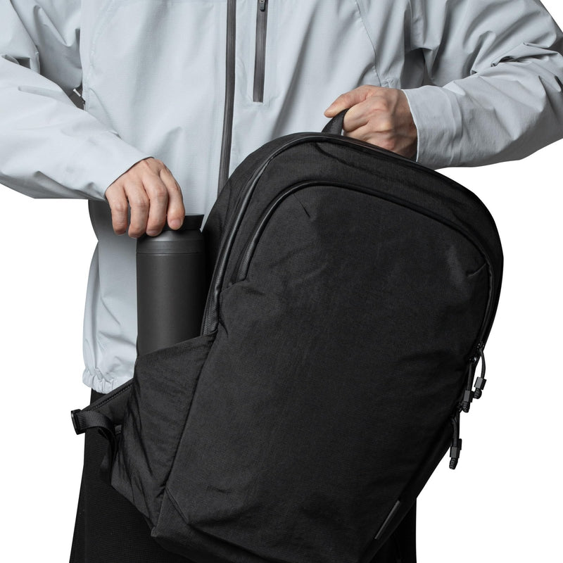 ALPAKA Bravo Backpack 23L - Laptop Backpack Fits 16 Inch Computers, Water Bottle Holders, Fleece Lined Protection, Business Commuter Bag, Weatherproof Black Axoflux Material