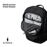 ALPAKA Bravo Backpack 23L - Laptop Backpack Fits 16 Inch Computers, Water Bottle Holders, Fleece Lined Protection, Business Commuter Bag, Weatherproof Black Axoflux Material