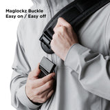 ALPAKA Bravo Sling Max, 8L RFID - Blocking Sling Laptop Bag for Men with Maglockz Buckle, Lockable Zips & External USB Port Black