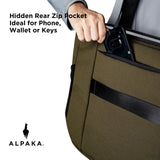 ALPAKA Bravo Tote Bag for 16 Inch MacBook Pro – Weatherproof 16 Inch Laptop Briefcase for Men & Women, Work Travel Tote with Adjustable Shoulder Strap, Army Green Axoflux 600D