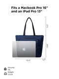ALPAKA Bravo Tote Bag for 16 Inch MacBook Pro – Weatherproof 16 Inch Laptop Briefcase for Men & Women, Work Travel Tote with Adjustable Shoulder Strap, Blue Axoflux 600D