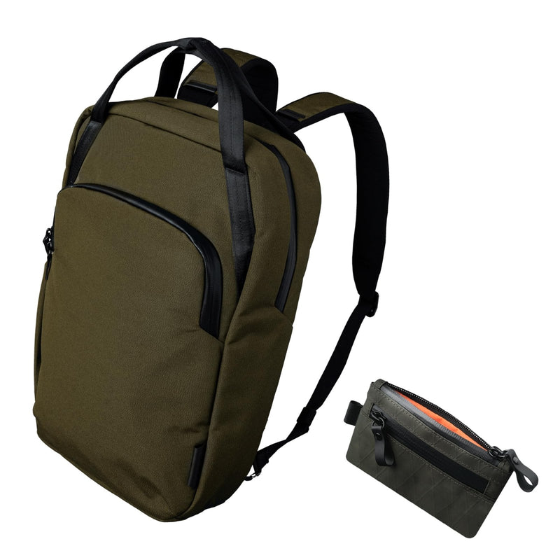 ALPAKA Bravo Totepack 13L and Zip Pouch - Convertible Backpack Tote For Men, Laptop Tote Bag for Women Fits a 16 - Inch Macbook Pro - RFID - Blocking Small Cash and Card Zip Wallet with Carbon Neutral