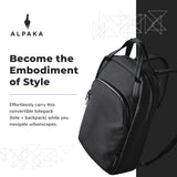 ALPAKA Bravo Totepack 13L and Zip Pouch Pro - Convertible Backpack Tote For Men, Laptop Tote Bag for Women Fits a 16 - Inch Macbook Pro - Minimalism Zipper Wallet - RFID Blocking ID Card Holder