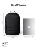 ALPAKA Elements Backpack Pro 24L - Black Laptop Backpack Fits 16'' Laptop with Dual Bottle Pockets, Travel Backpack for Men, Weather - Resistant 400D Axoflux Fabric for Business or College
