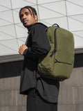 ALPAKA Elements Backpack Pro 24L - Green Laptop Backpack Fits 16'' Laptop with Dual Bottle Pockets, Travel Backpack for Men, Weather - Resistant 400D Axoflux Fabric for Business or College