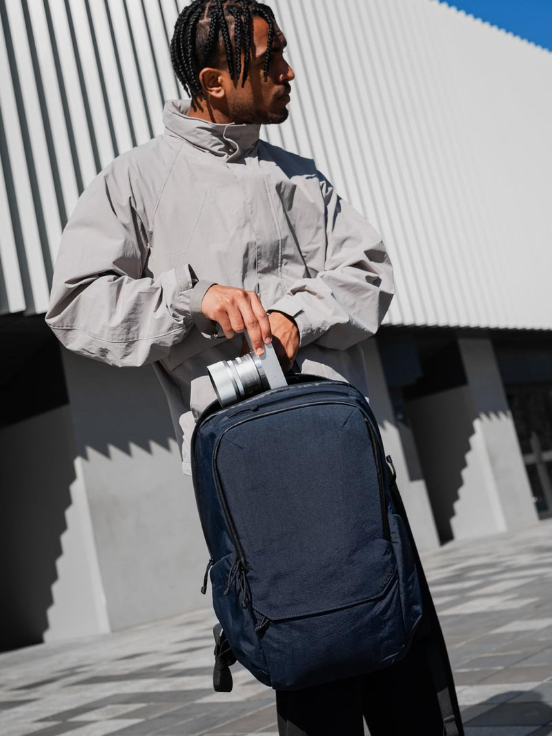 ALPAKA Elements Backpack Pro 24L - Moonlight Blue Laptop Backpack Fits 16'' Laptop with Dual Bottle Pockets, Travel Backpack for Men, Weather - Resistant 400D Axoflux Fabric for Business or College